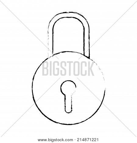 Padlock of security system warning and protection theme Isolated design Vector illustration