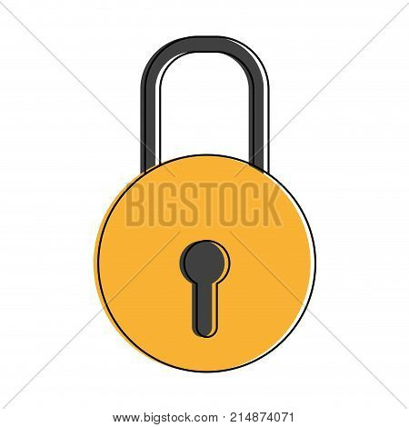 Padlock of security system warning and protection theme Isolated design Vector illustration