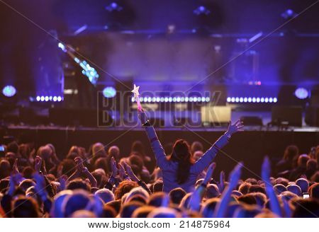 Young Woman At Live Concert