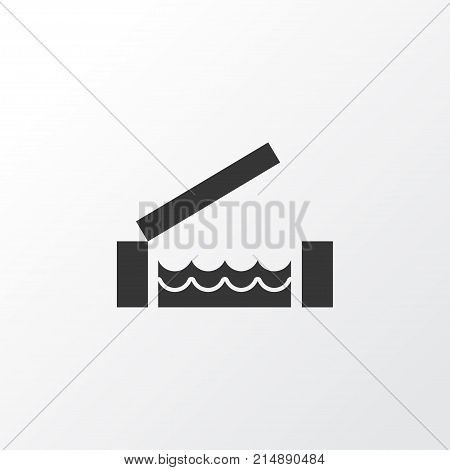 River Icon Symbol. Premium Quality Isolated Opening Bridge Ahead Element In Trendy Style.