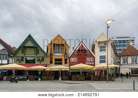 Stavanger Norway - September 7 2017: Stavanger is the third-largest urban zone and metropolitan area in Norway. Stavangers core is to a large degree 18th- and 19th-century wooden houses that are protected.