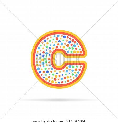 Modern concept of letter C and circles. Symbol design vector illustration isolated on white background