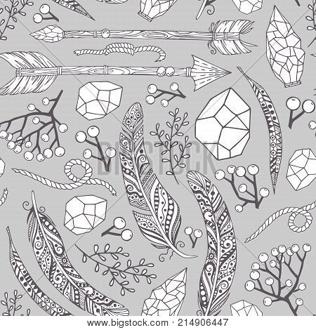 Seamless Pattern In Boho Style