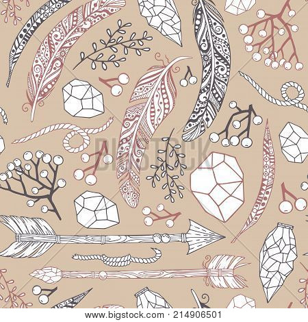 Seamless Pattern In Boho Style