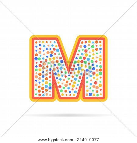 Modern concept of letter M and circles. Symbol design vector illustration isolated on white background