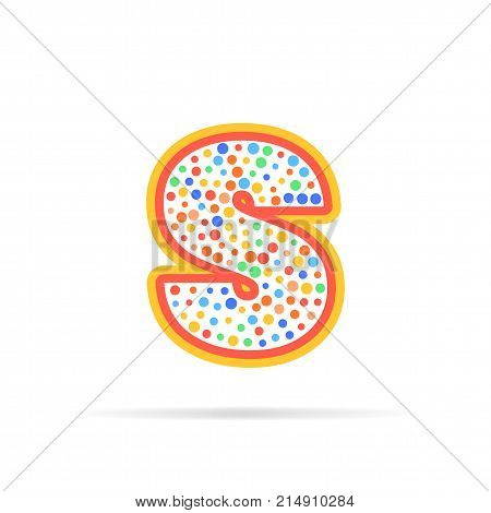 Modern concept of letter S and circles. Symbol design vector illustration isolated on white background