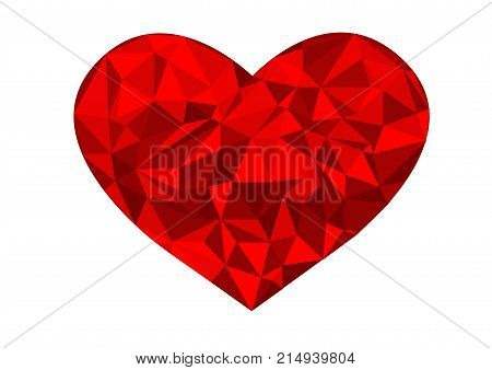 Red love design with triangles shape texture