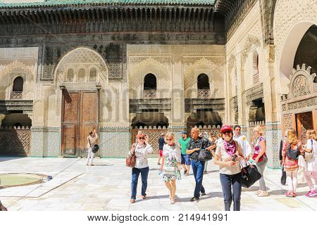 Pepole On The Street Of Rabat City In Morocco