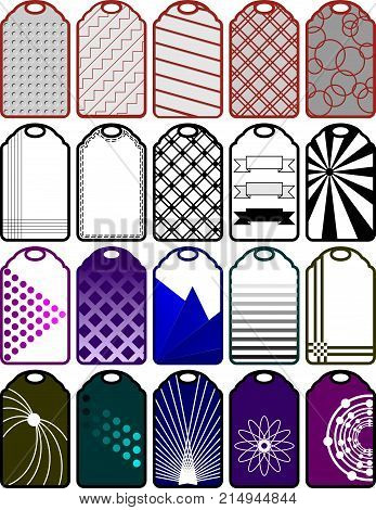 Multi colored Labels with a geometric pattern