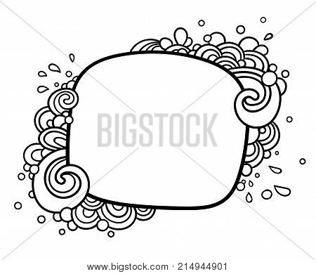 Hand drawn vector frame with abstract swirls