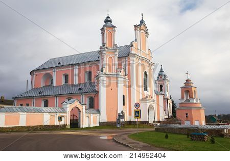 Built in baroque style historic Catholic Church in Grodno (Hrodna) region Belarus.