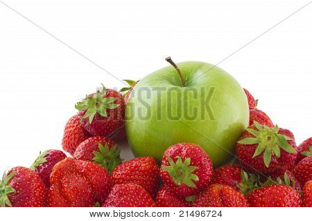 Fresas y manzana