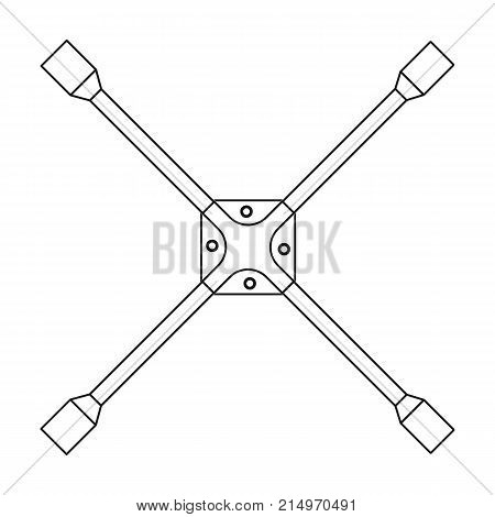 Wrench for wheel single icon in outline style for design.Car maintenance station vector symbol stock illustration .