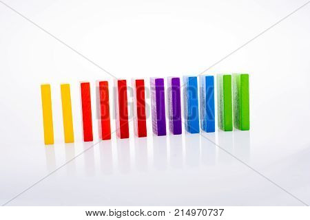 Coorful Domino Blocks On White Background