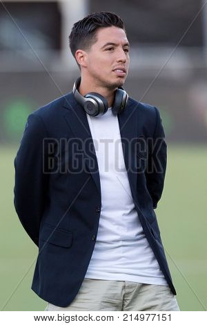 LOS ANGELES, CA - JULY 26: Samir Nasri before the 2017 International Champions Cup game between Manchester City and Real Madrid on July 26th 2017 at the Los Angeles Memorial Coliseum.