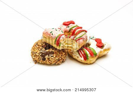 Donut on white background , isolated , dilicious