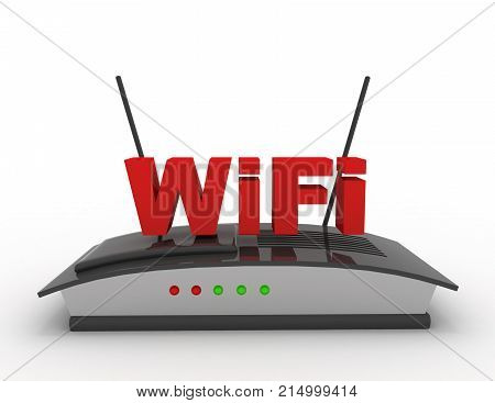 Wireless Internet Router Concept . 3D Rendered Illustraition