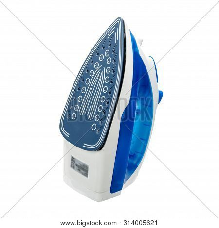 Electrical Blue And White Iron For Isolated On The White Background