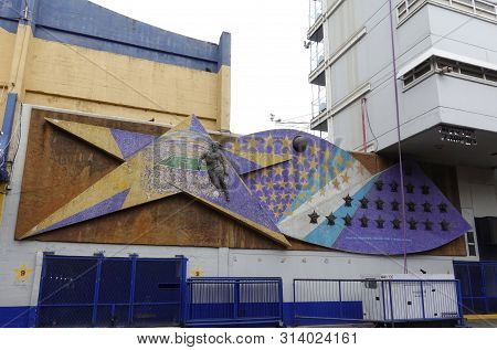 Buenos Aires/argentina-5/27/19: The Soccer Or Football Stadium In The Colorful La Boca Neighborhood 