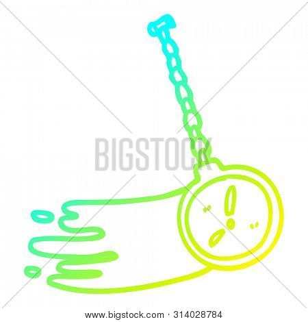 cold gradient line drawing of a cartoon hypnotist watch