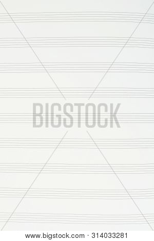 Musical Notes Paper Background. Music Notation Paper Sheet, Vertical Image. Sheet Music For Musical 