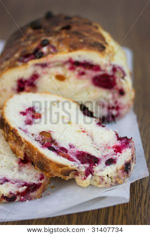 Une tranche de gâteau sucré