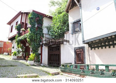 Medieval houses in old town Kaleici in Ankara, Turkey