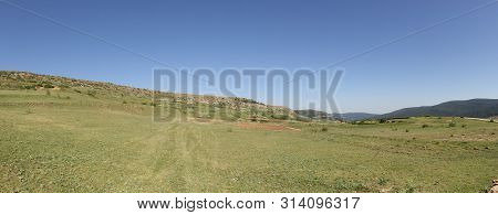 Path Through The Mountains Of Valdelinares In Summer
