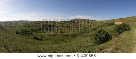 Path Through The Mountains Of Valdelinares In Summer