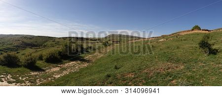 Path Through The Mountains Of Valdelinares In Summer
