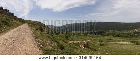 Path Through The Mountains Of Valdelinares In Summer
