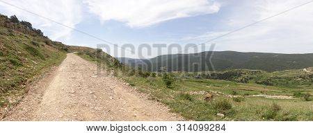 Path Through The Mountains Of Valdelinares In Summer