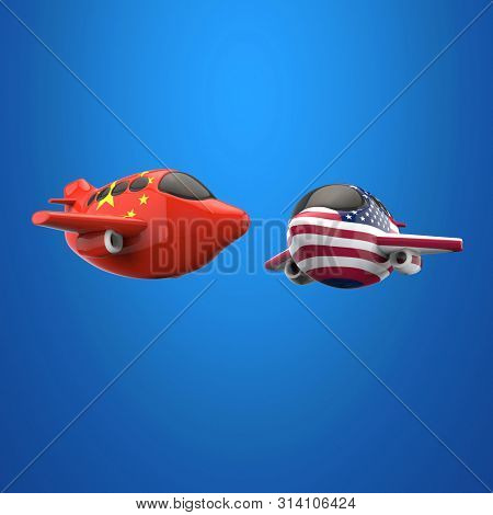 Plane and transport concept - 3D Illustration