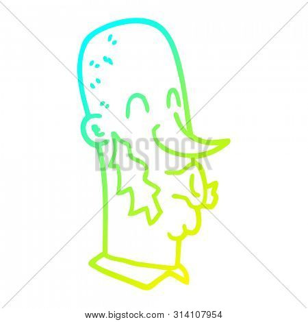 cold gradient line drawing of a cartoon man with side burns