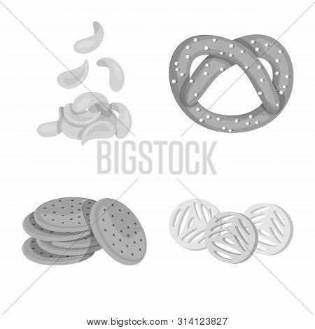 Vector Illustration Of Product And Menu Logo. Set Of Product And Bar Stock Symbol For Web.