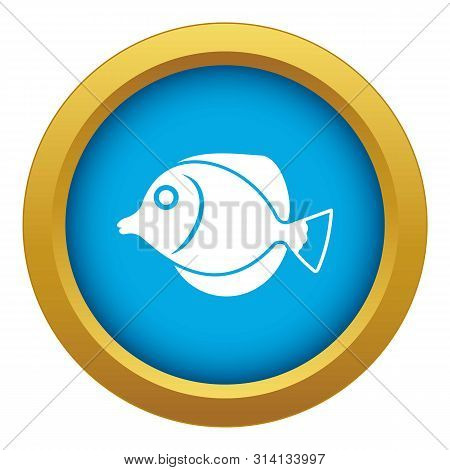 Tang Fish, Zebrasoma Flavescens Icon Blue Vector Isolated On White Background For Any Design