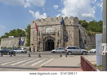 Nis, Serbia - June 15, 2019:  Outside View Of Stambol (istanbul) Gate At Fortress And  In City Of Ni