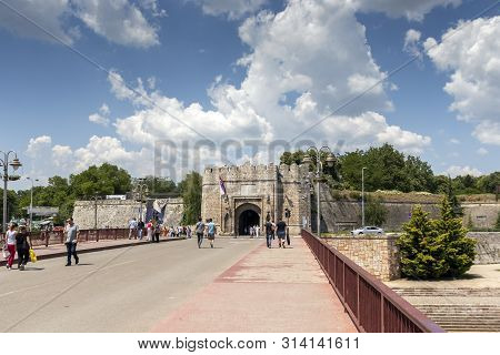 Nis, Serbia - June 15, 2019:  Outside View Of Stambol (istanbul) Gate At Fortress And  In City Of Ni