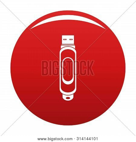 Mini Usb Icon. Simple Illustration Of Mini Usb Vector Icon For Any Design Red