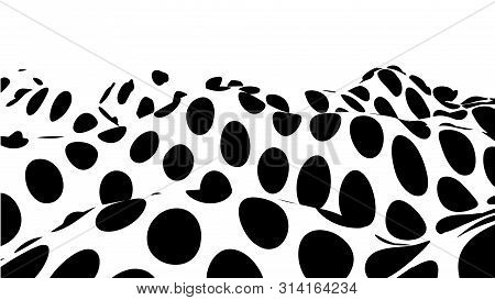 Optical Illusion Waves. Wave Gradient Halftone. Abstract Dotted Stippling. Vector Illustration.