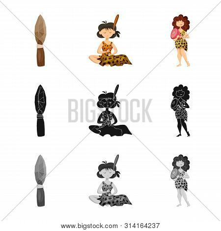 Vector Design Of Evolution And Prehistory Icon. Collection Of Evolution And Development Vector Icon 