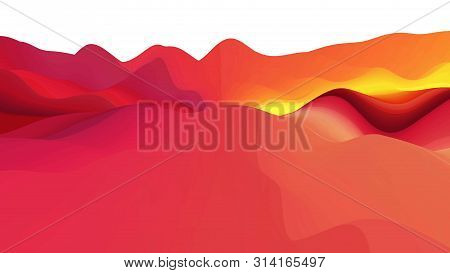 Gradient Wave. 3D Wavy Background With Dynamic Effect. Vector Illustration.
