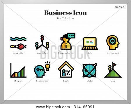 Business Vector Illustration In Line Color Design