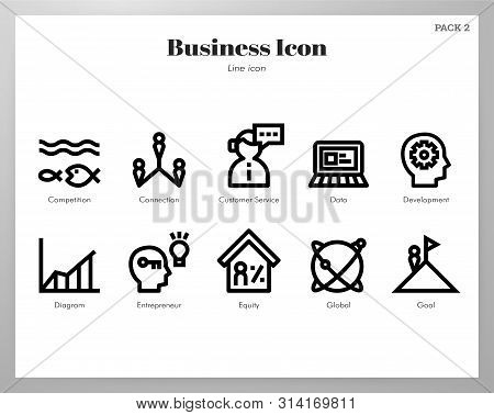 Business Vector Illustration In Line Stroke Design