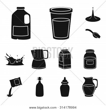 Vector Illustration Of Ingredient And Organic Logo. Set Of Ingredient And Dairy Stock Vector Illustr