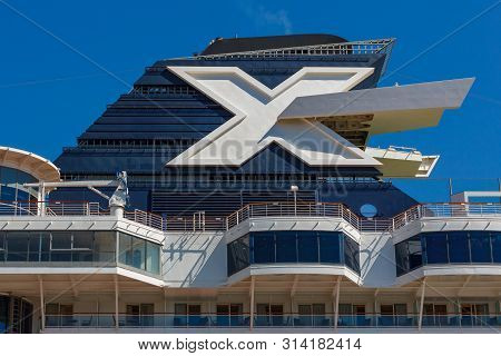 A Large Luxury Cruise Liner Moored In The Port Of The Adriatic Sea, Is Waiting For Passengers, Koper