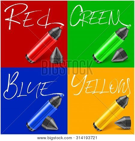 Felt Tip Pen Scribbled Type For Design On Color. Vector Illustration.