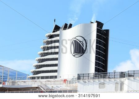 Velsen, The Netherlands - July 7th 2019: Ms Nieuw Statendam Operated By Holland America Line On Nort