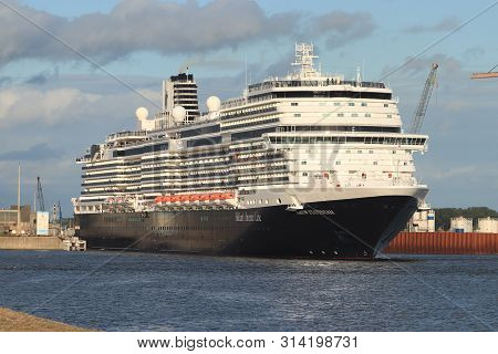 Ijmuiden, The Netherlands - July 7th 2019: Ms Nieuw Statendam Operated By Holland America Line In No