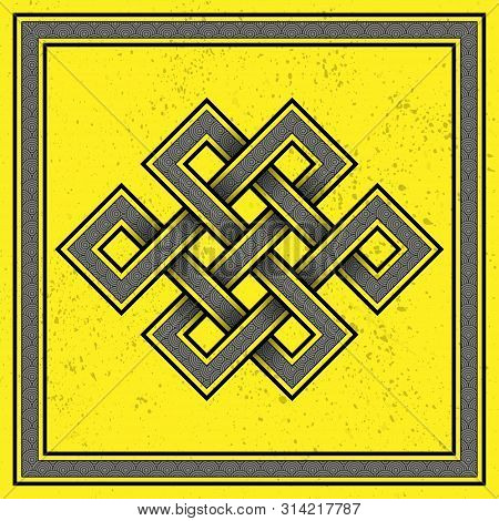 Celtic Square Figure Isolated On Yellow Background